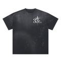 Hand-Frayed Sunfade Paint Splatter T-Shirt Proverbs 3:5